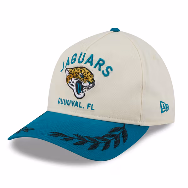 Jacksonville Jaguars 2025 NFL Draft 9TWENTY A-Frame Adjustable Cap Cream product photo