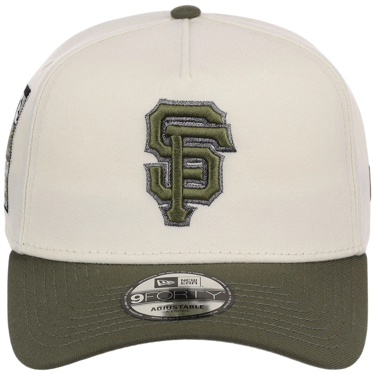 San Francisco Giants MLB Chrome Olive New Era 9FORTY detail view