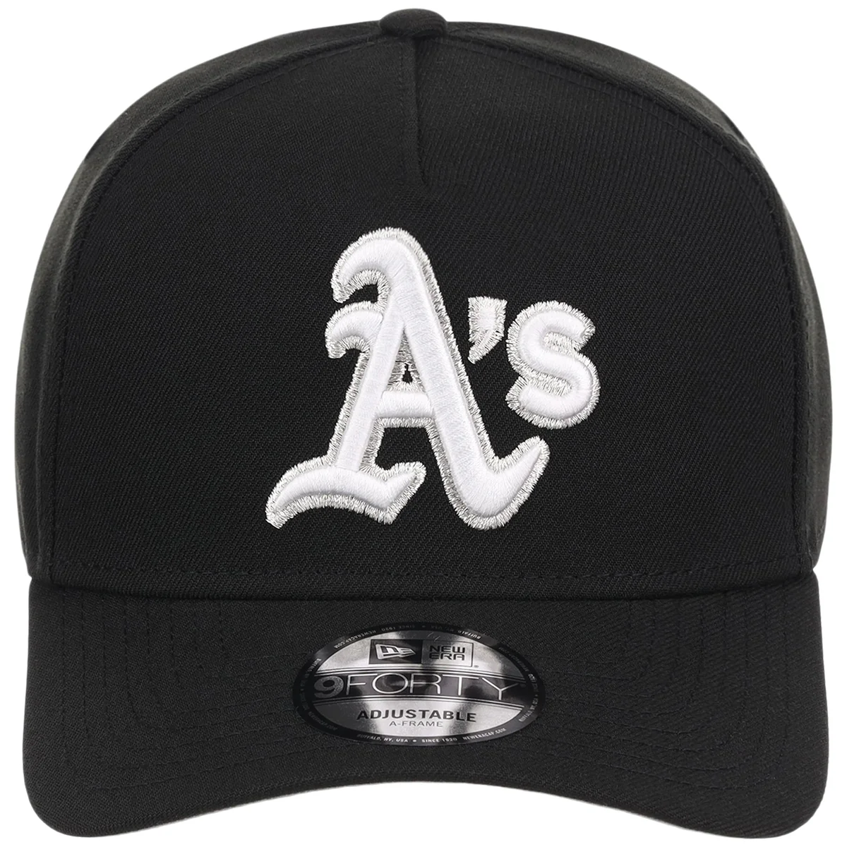 Oakland Athletics MLB Black x White FASHION CORE New Era 9FORTY A-Frame detail view