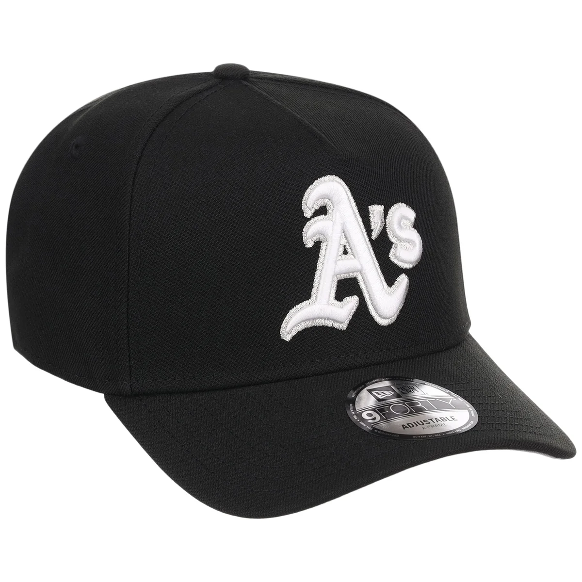 Oakland Athletics MLB Black x White FASHION CORE New Era 9FORTY A-Frame front view