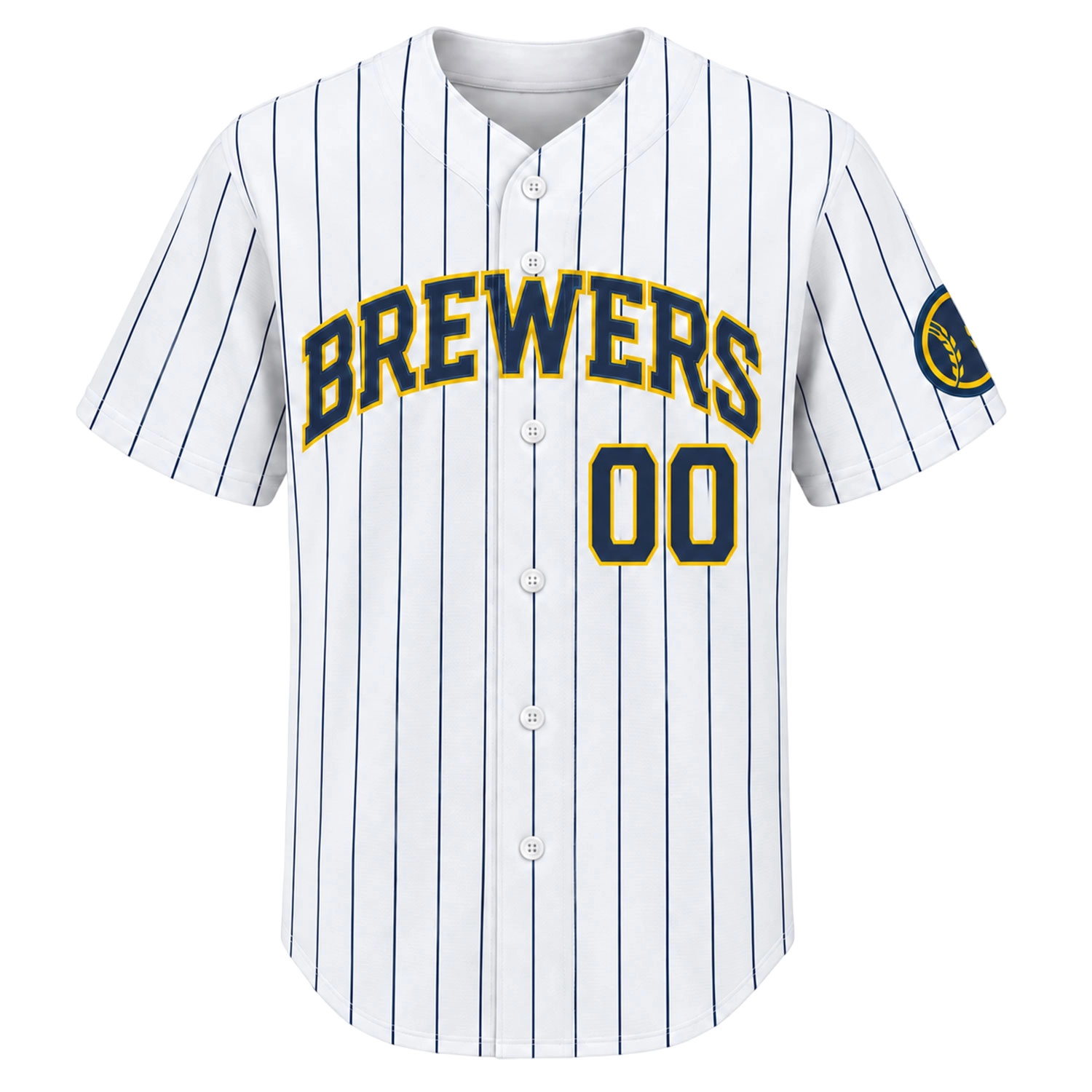 Brewers White Pinstripe Jersey Bold Alternate Home