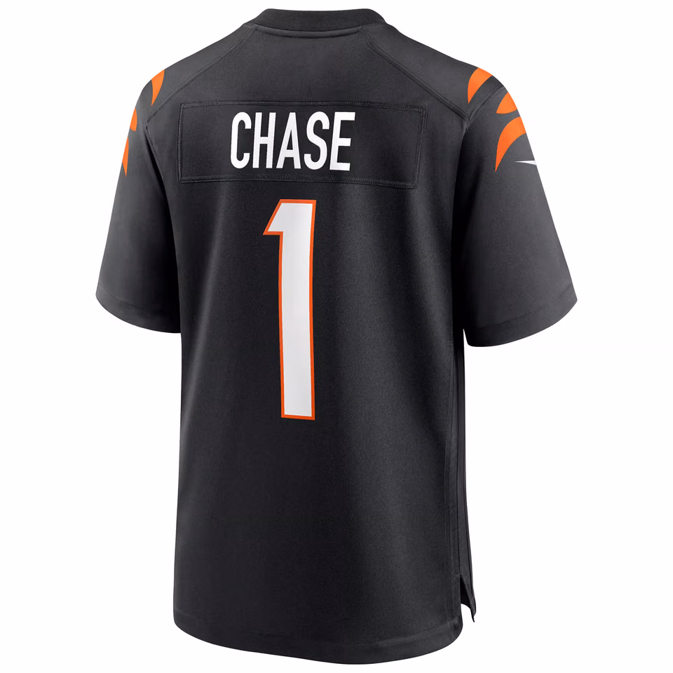 Ja'Marr Chase #1 Cincinnati Bengals Nike Game NFL Football Jersey Black view 3