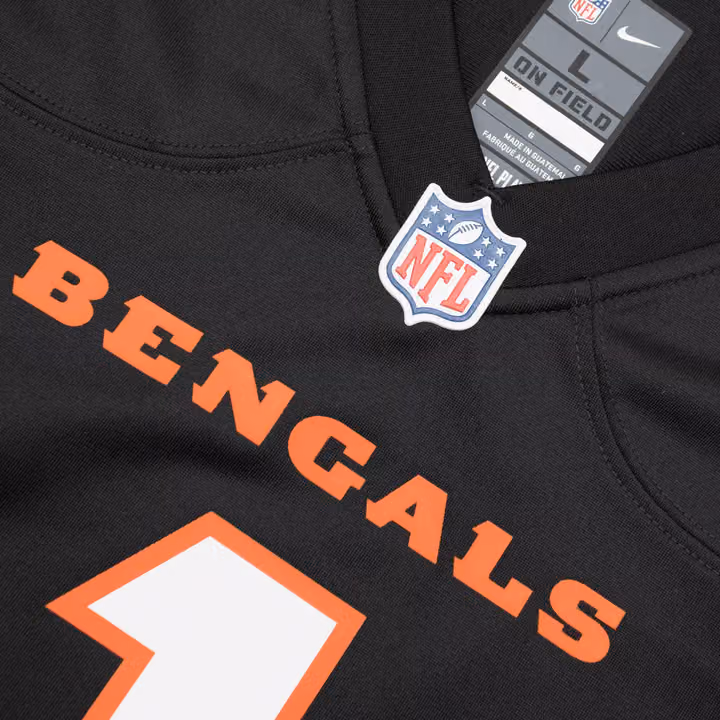 Ja'Marr Chase #1 Cincinnati Bengals Nike Game NFL Football Jersey Black view 5