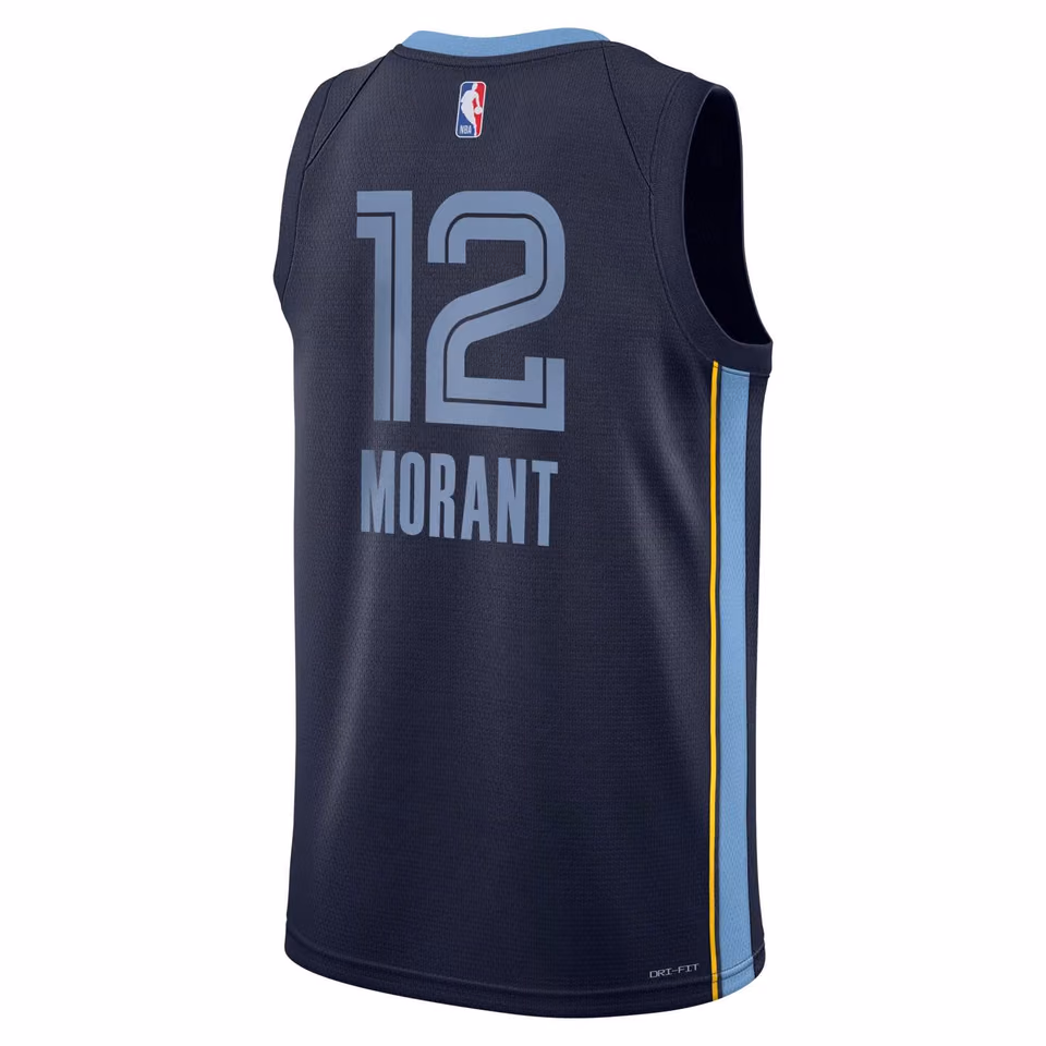 Ja Morant #12 Memphis Grizzlies Nike Swingman NBA Jersey Navy (YOUTH) view 3