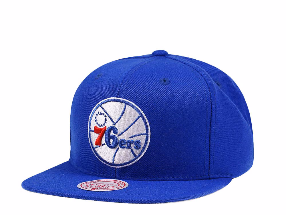 Mitchell & Ness Philadelphia 76ers Wool Solid Snapback Hat front