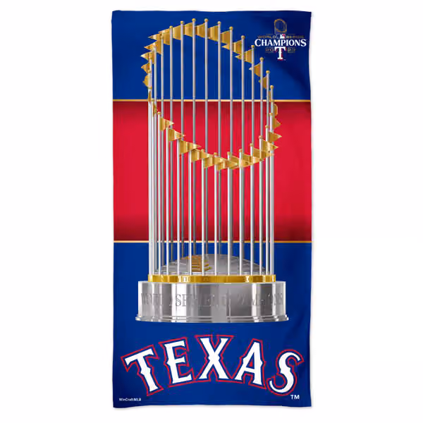Texas Rangers 2023 World Series Champions MLB Beach Towel view 1