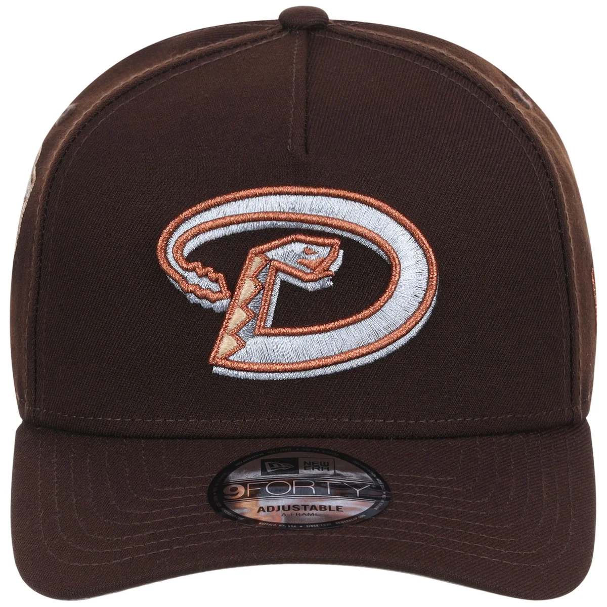 Arizona Diamondbacks MLB Frosted Bark New Era 9FORTY A-Frame detail view