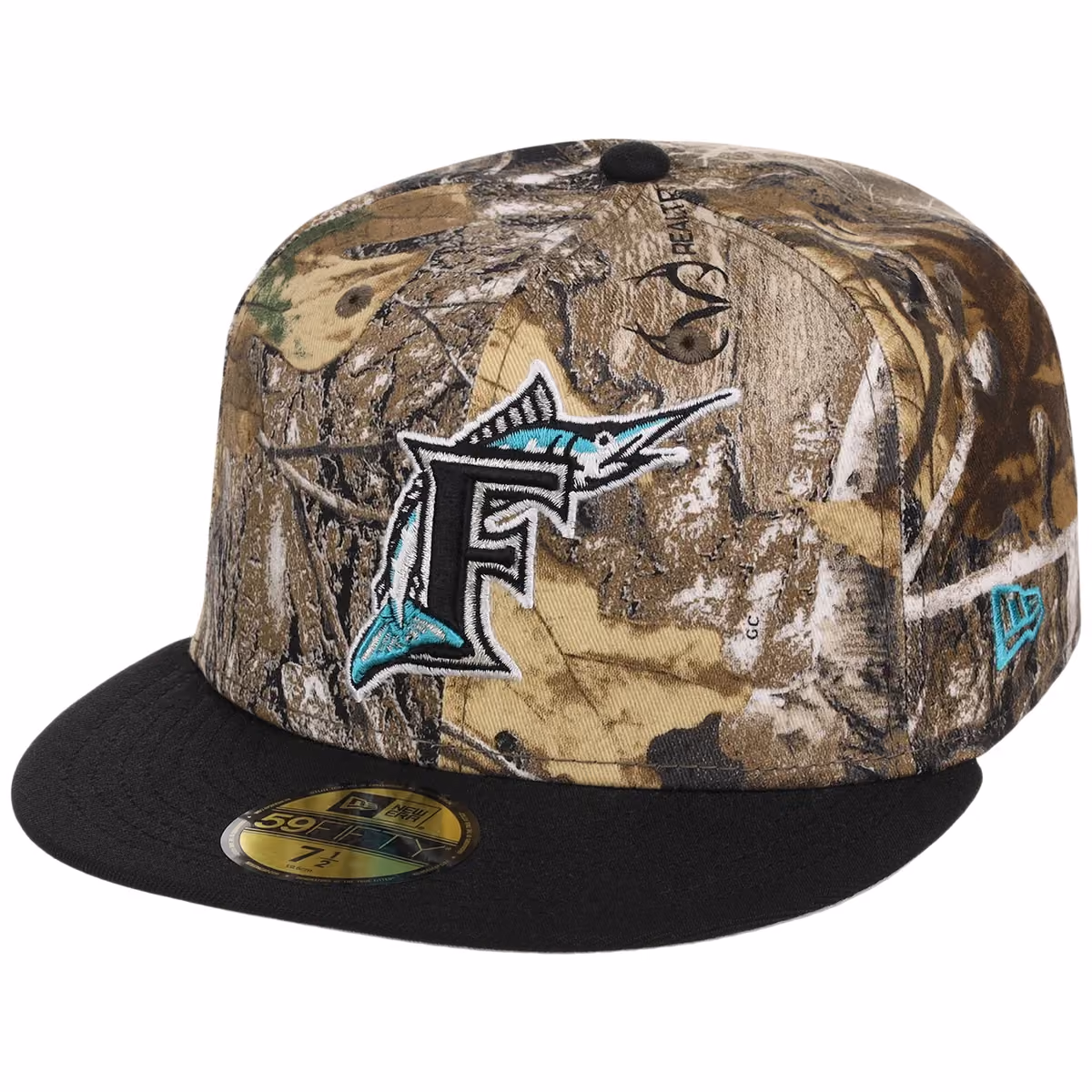 Miami Marlins MLB Realtree OTC New Era 59FIFTY detail view
