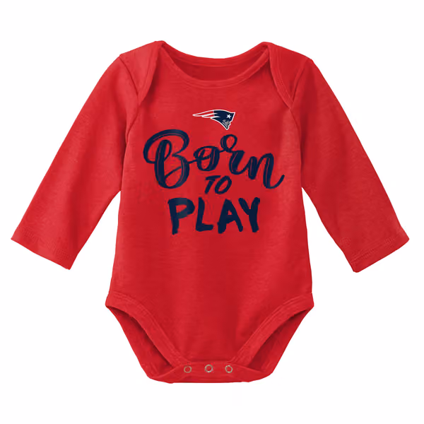 New England Patriots Born to Play NFL Baby Bodysuit Set (2-Piece) view 3
