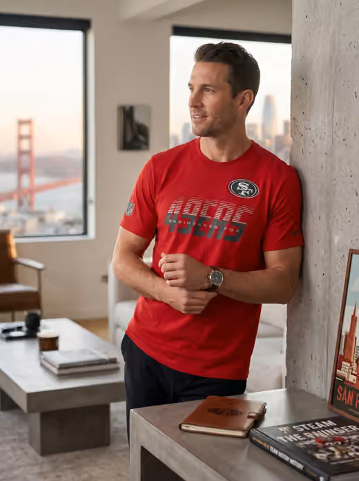 San Francisco 49ers 2026 NFL Sideline Team Issue Dri-Fit T-Shirt Red view 3