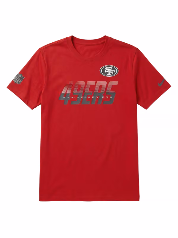 San Francisco 49ers 2026 NFL Sideline Team Issue Dri-Fit T-Shirt Red view 1