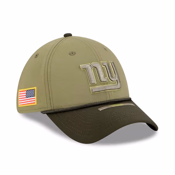 New York Giants 2025 NFL Salute to Service 39THIRTY Flex Cap Olive product photo