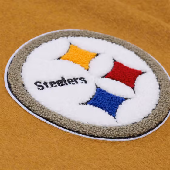 Pittsburgh Steelers Dusted Varsity NFL Jacket Brown/Cream view 4