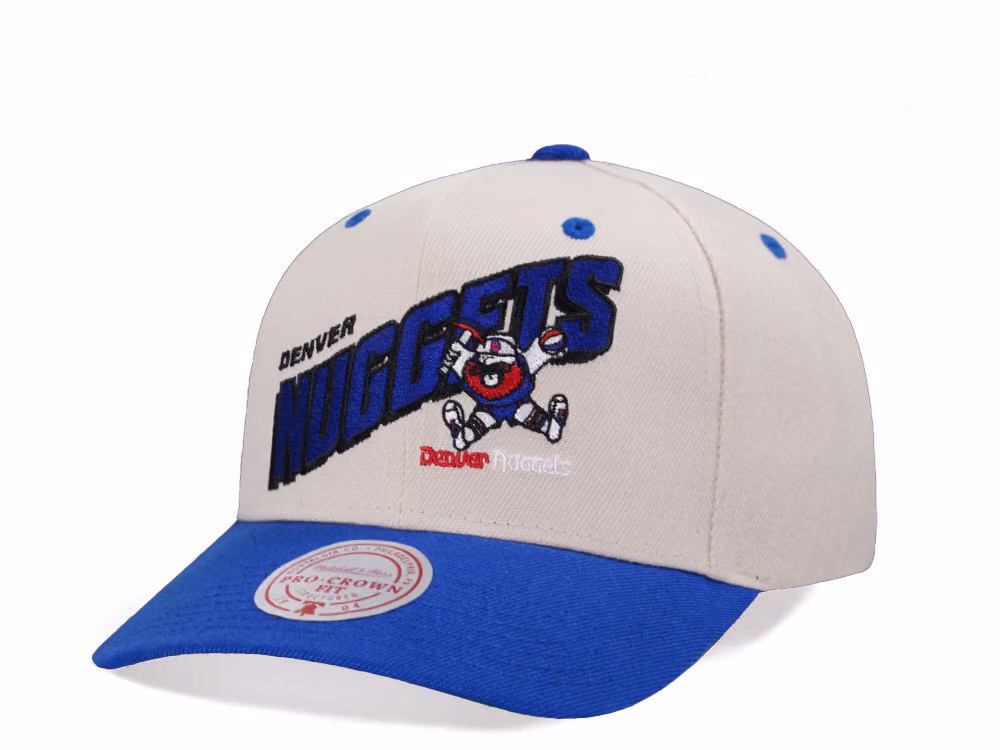 Mitchell & Ness Denver Nuggets Chrome Two Tone Pro Crown Fit Snapback Hat front