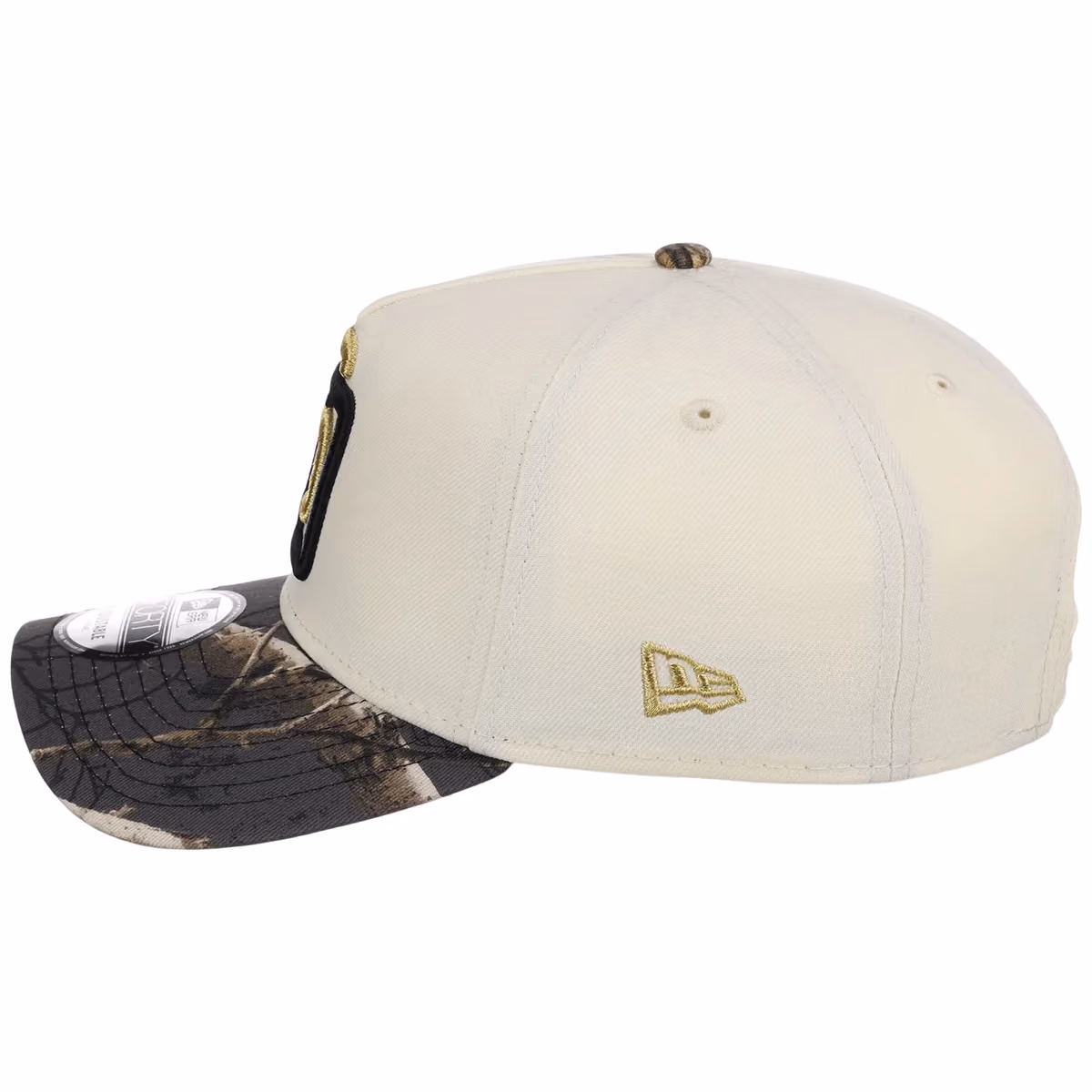 San Diego Padres MLB Black Realtree Chrome New Era 9FORTY detail view