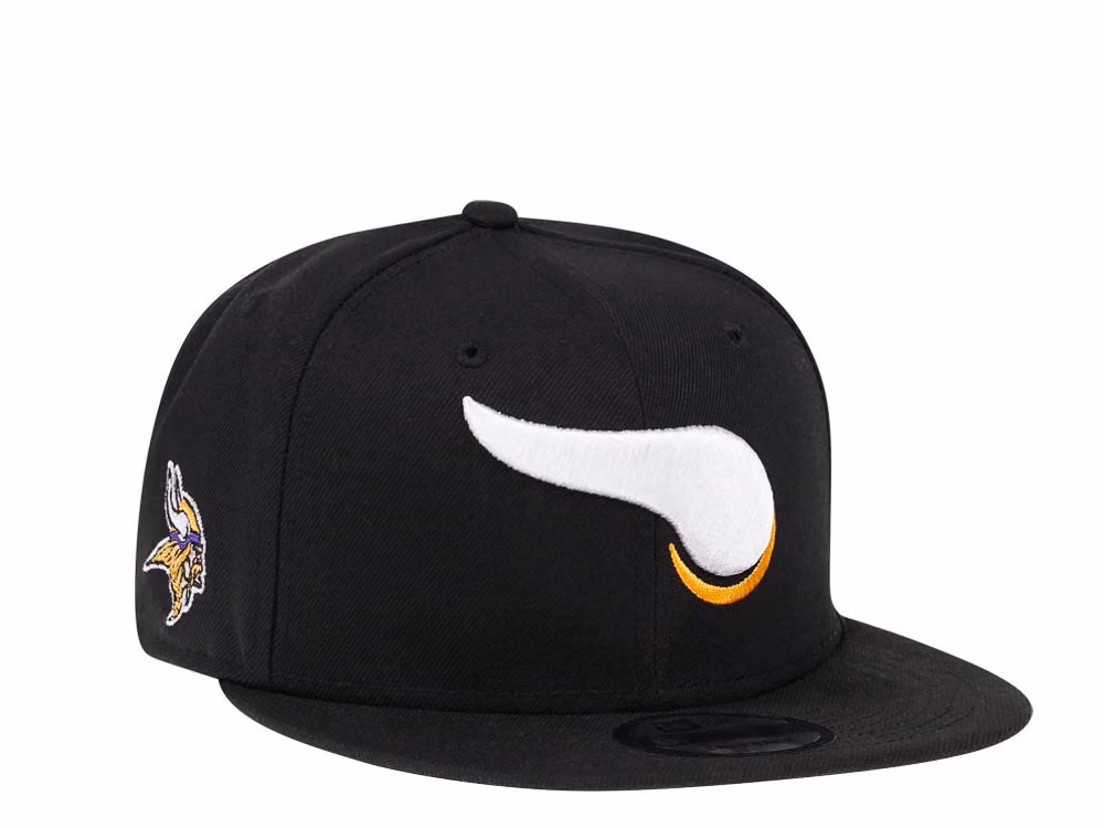 New Era Minnesota Vikings Black Prime Edition 9Fifty Snapback Hat front