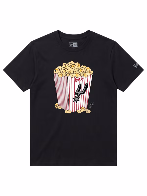 San Antonio Spurs Popcorn Oversized MLB T-Shirt Black view 1