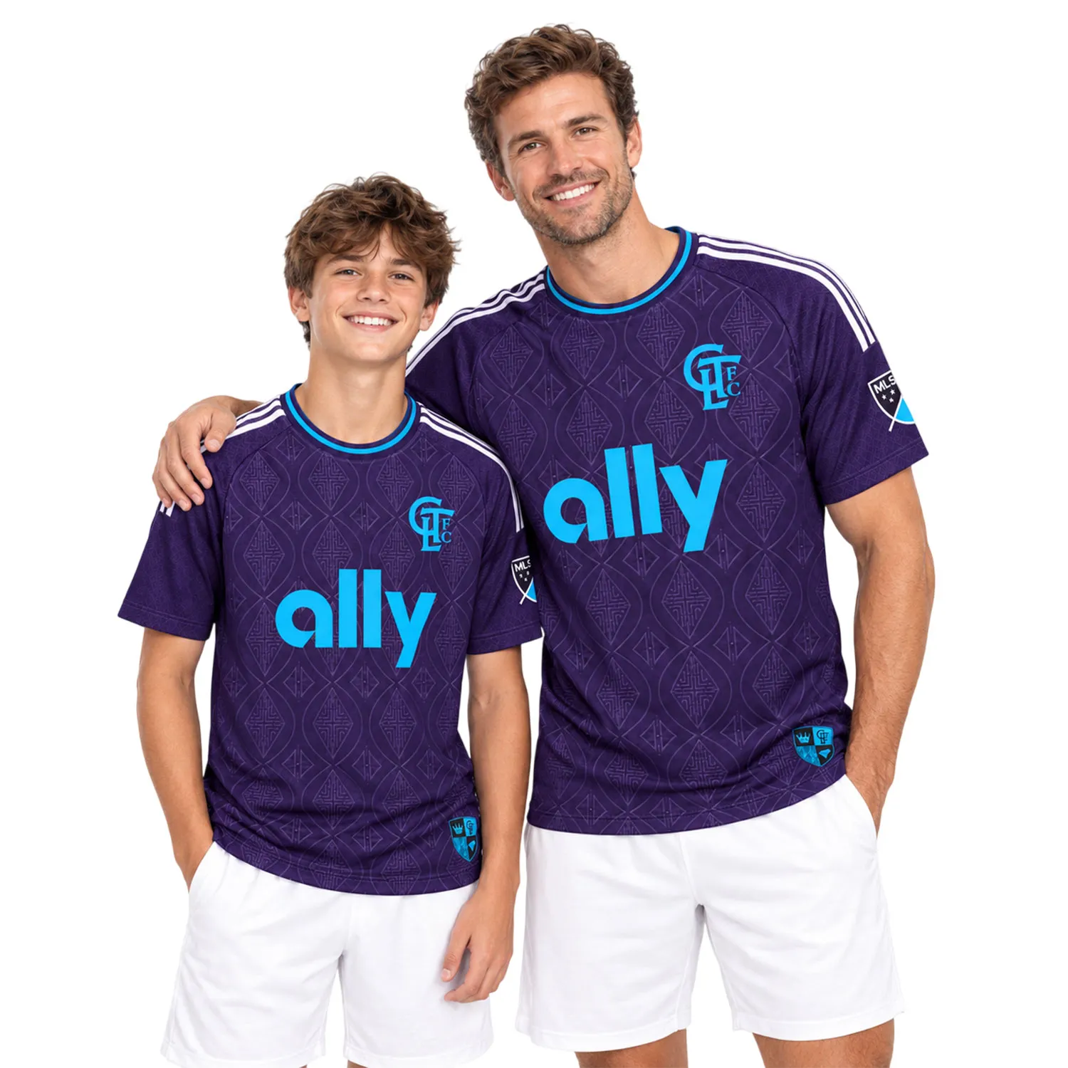 Kids Charlotte FC Purple Jersey Custom Player Bold Style