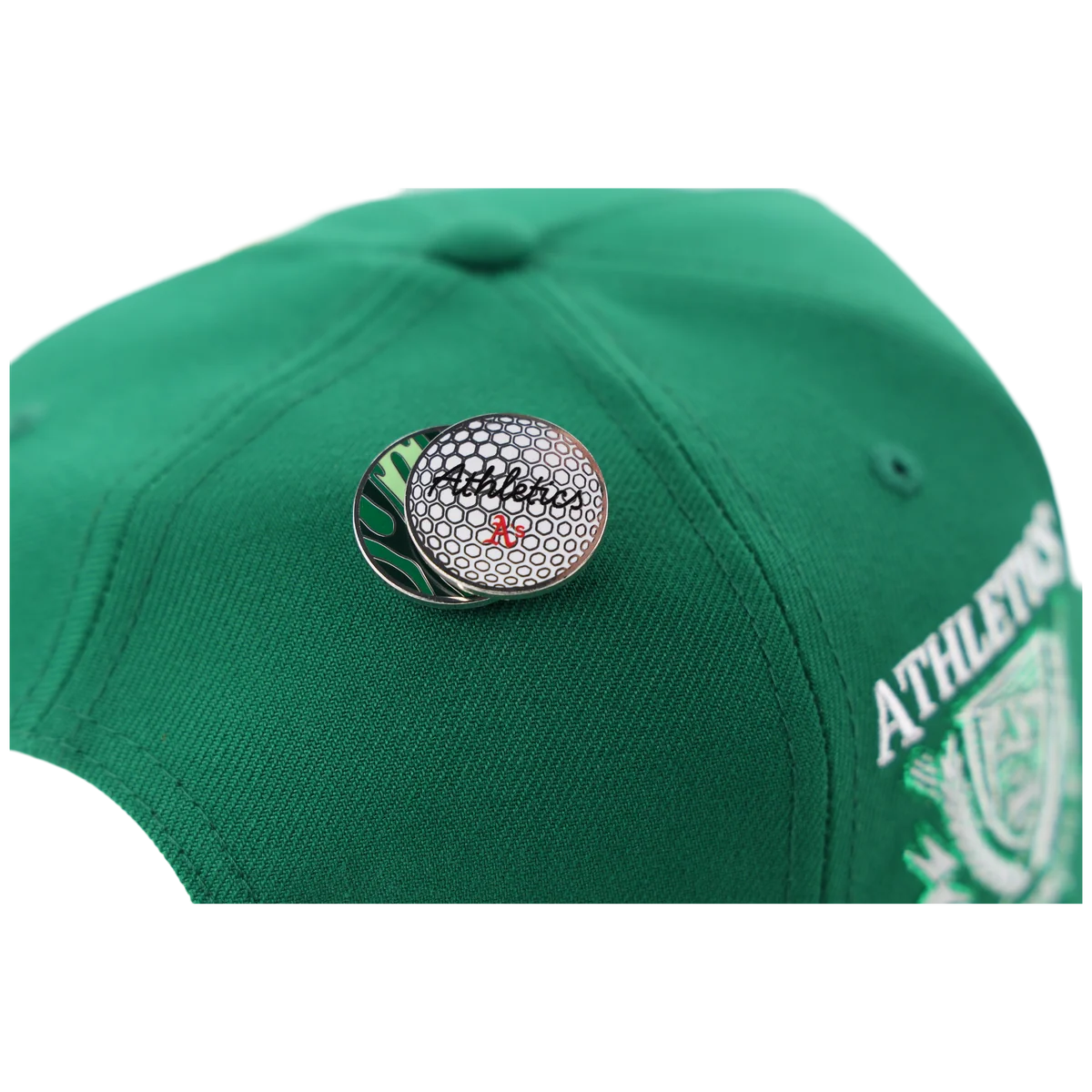 Oakland Athletics MLB Augusta Bloom New Era 9FORTY w/ Golf Pin back view