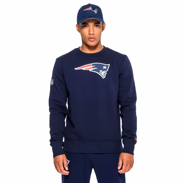 New England Patriots Logo Crewneck NFL Sweatshirt Navy view 1