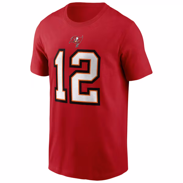 Tom Brady #12 Tampa Bay Buccaneers Nike Player NFL T-Shirt Red view 2