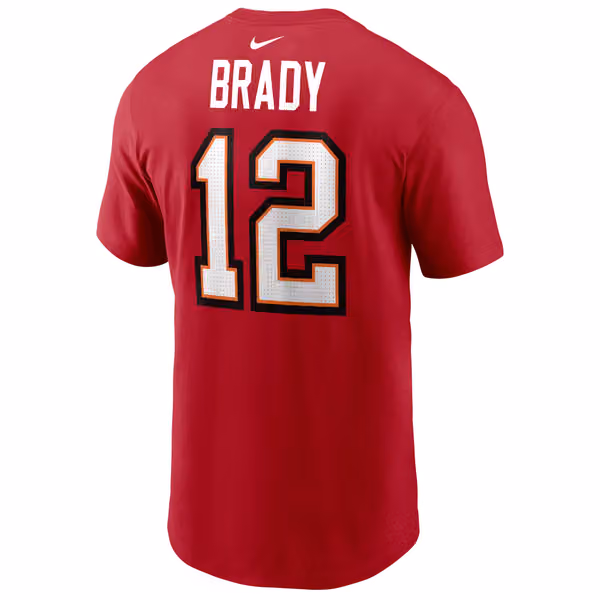 Tom Brady #12 Tampa Bay Buccaneers Nike Player NFL T-Shirt Red view 3