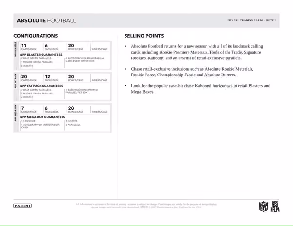 2023 Panini Absolute Football NFL Blaster Box view 5