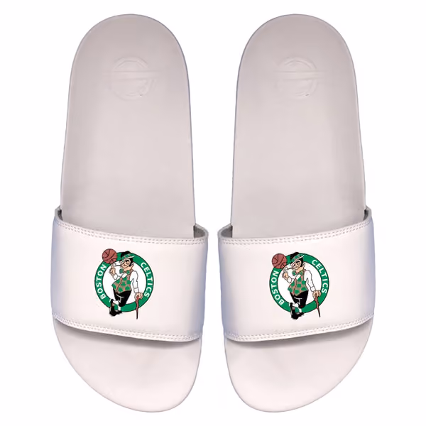 Boston Celtics Primary Logo ISlide NBA Gel Slides White view 1
