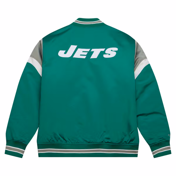 New York Jets Mitchell & Ness Heavyweight Satin NFL Jacket view 2