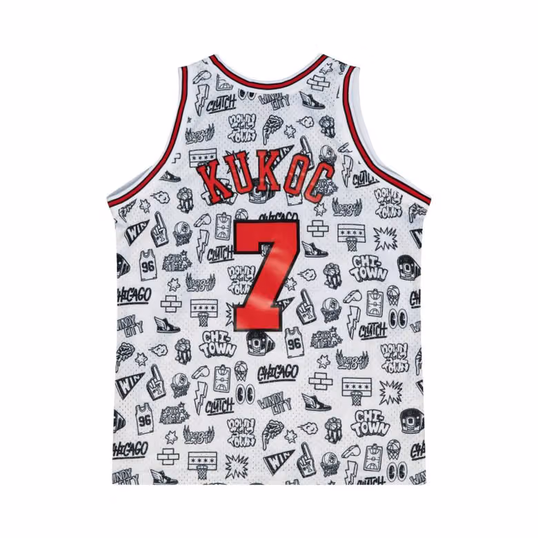 Toni Kukoč #7 Chicago Bulls Doodle Mitchell & Ness Swingman NBA Jersey view 2