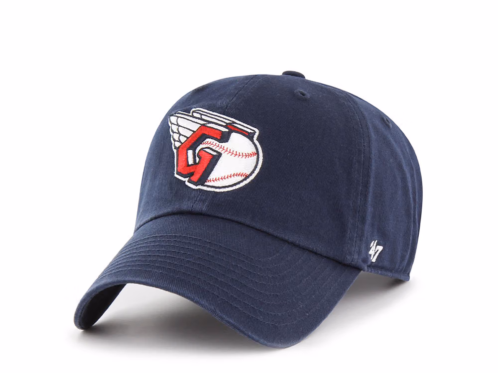 47Brand Cleveland Guardians Navy Clean up Strapback Hat front