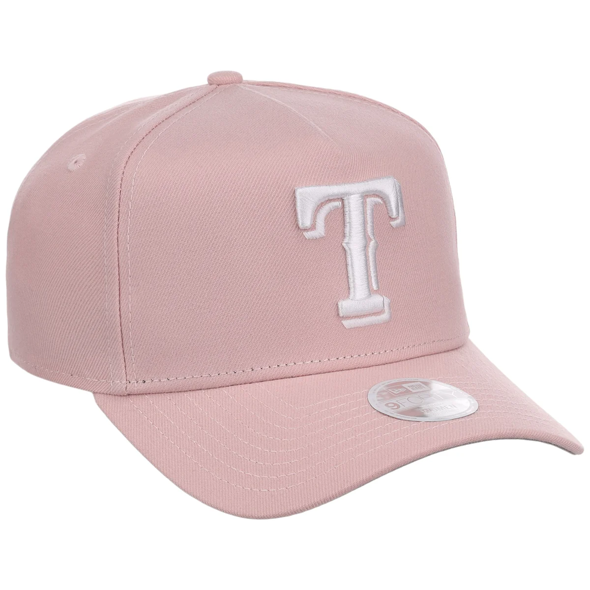 Texas Rangers Women's New Era 9FORTY Pink A-Frame front view
