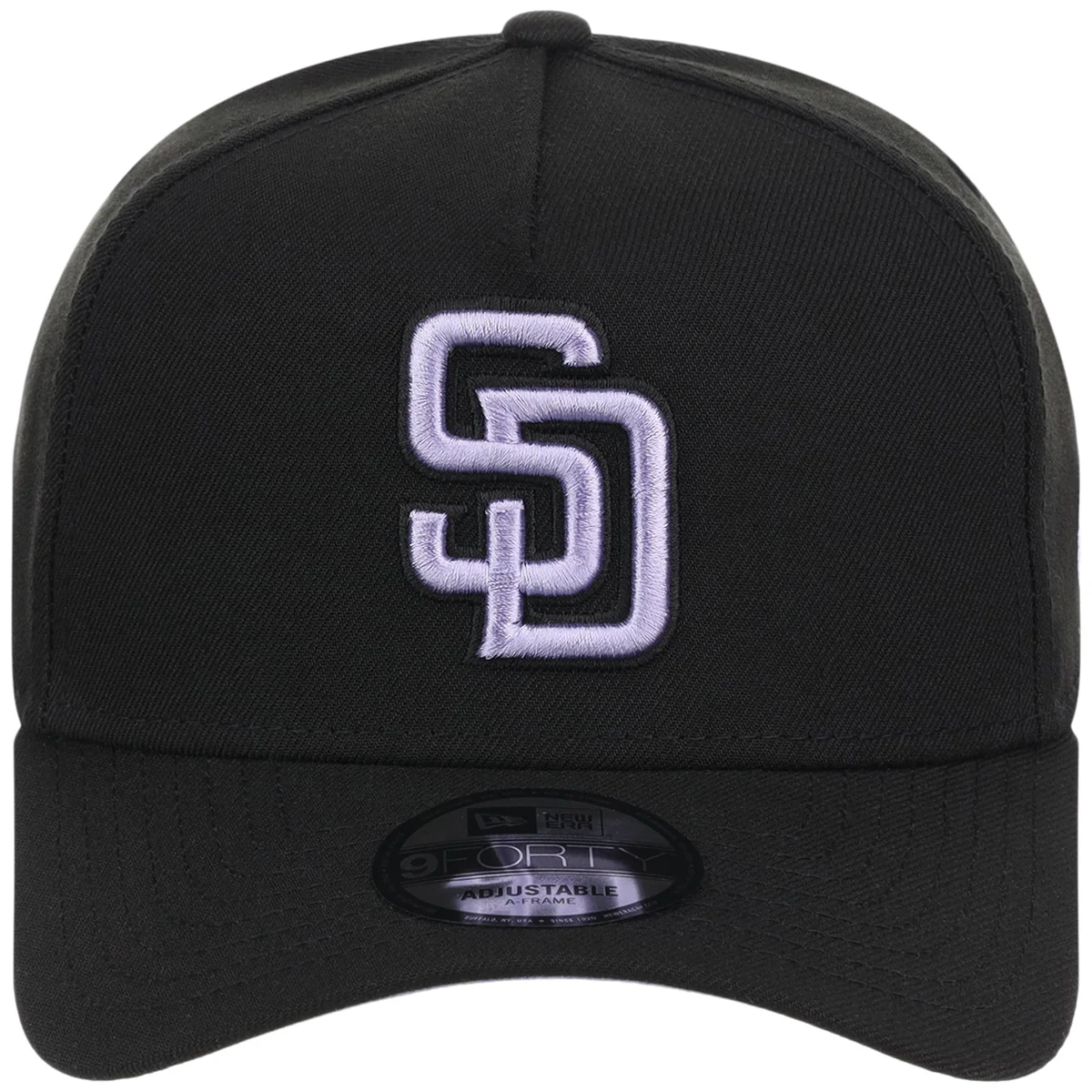 San Diego Padres MLB Black x Lavender FASHION CORE New Era 9FORTY A-Frame detail view