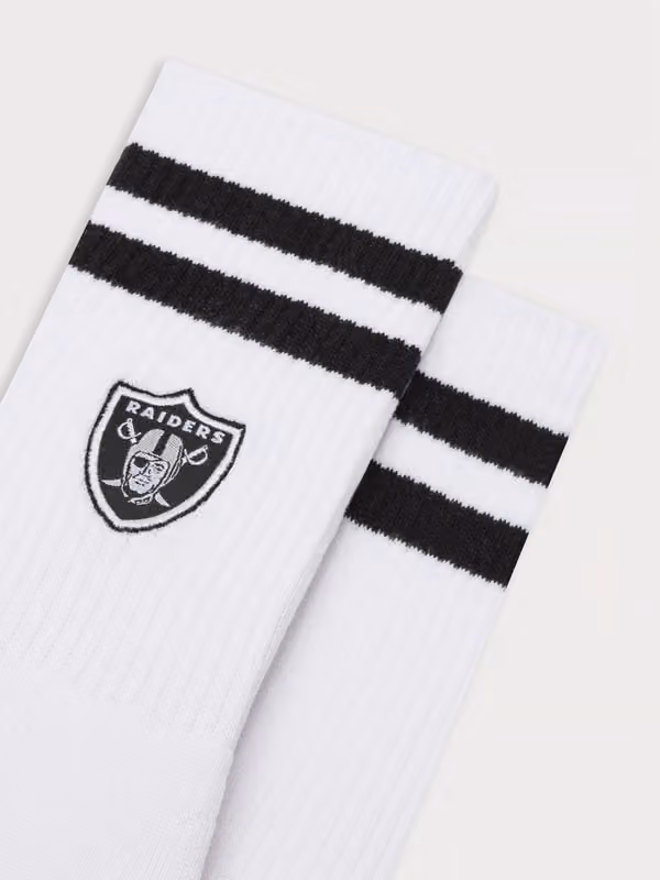 Las Vegas Raiders L&L '90 Classics NFL Crew Socks White view 2