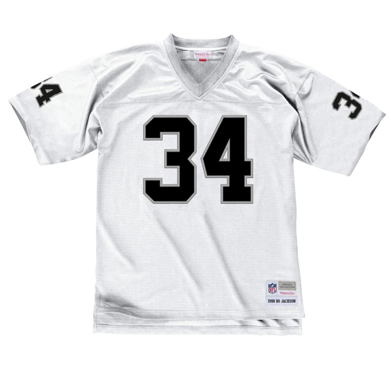 Bo Jackson #34 Los Angeles Raiders Mitchell & Ness Throwback NFL Jersey White view 1
