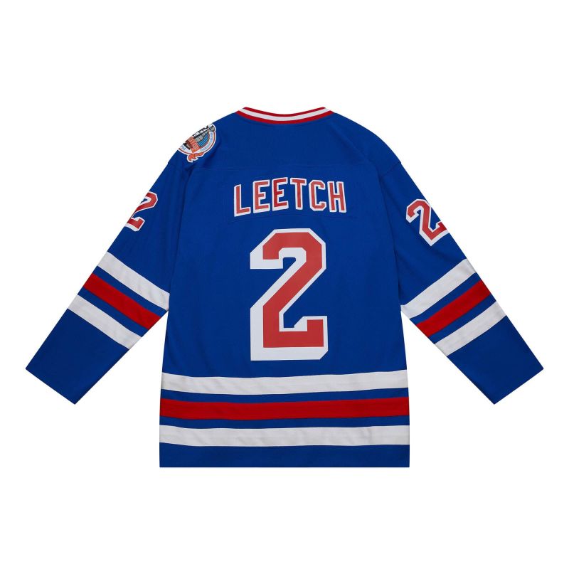 Brian Leetch #2 New York Rangers 1993-94 Mitchell & Ness NHL Jersey Blue view 1