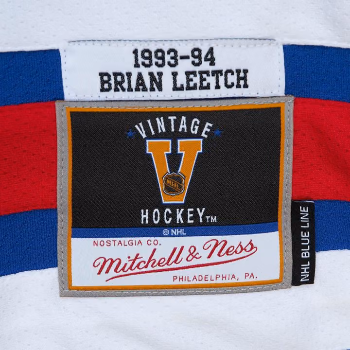 Brian Leetch #2 New York Rangers 1993-94 Mitchell & Ness NHL Jersey Blue view 3