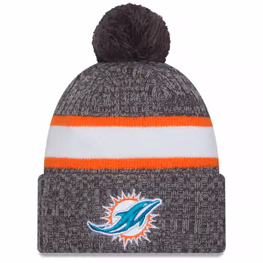 Miami Dolphins Gray 2023 NFL Sideline New Era Sport Knit Hat product photo