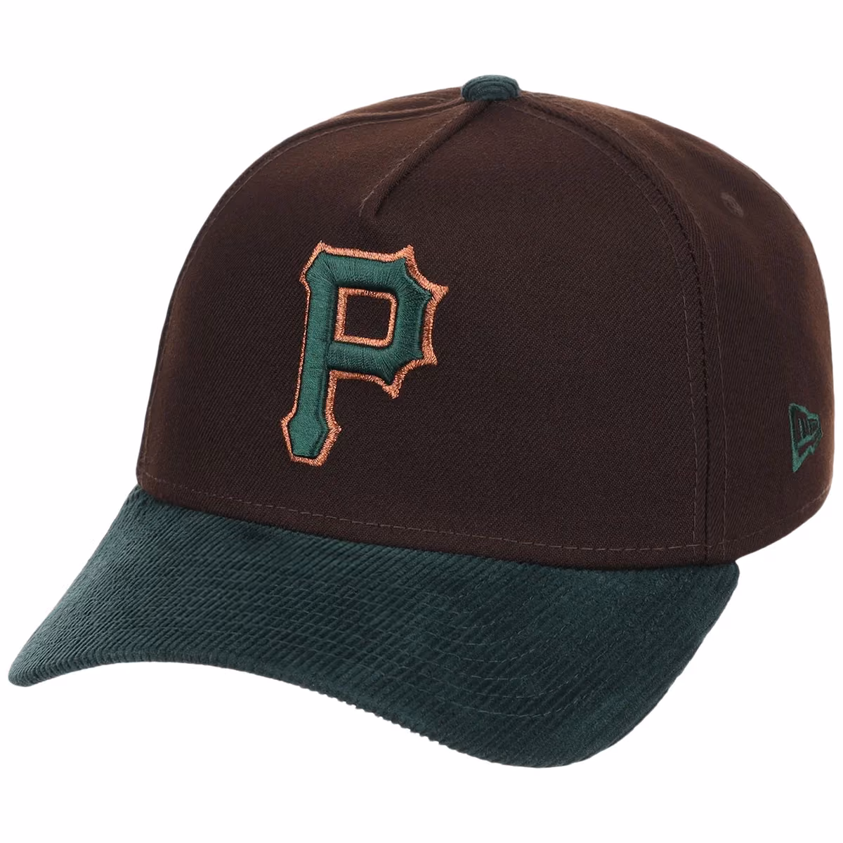 Pittsburgh Pirates MLB Forest Ember New Era 9FORTY A-Frame detail view