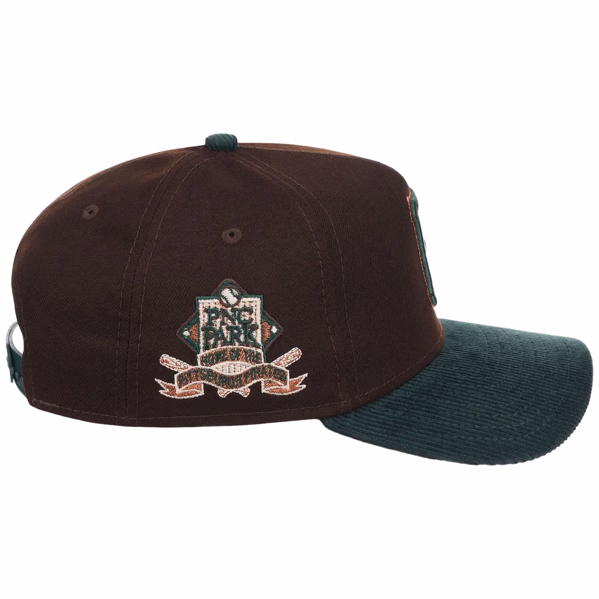Pittsburgh Pirates MLB Forest Ember New Era 9FORTY A-Frame detail view