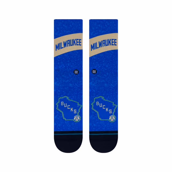 Milwaukee Bucks 2023/24 NBA City Edition Stance Crew Socks view 2