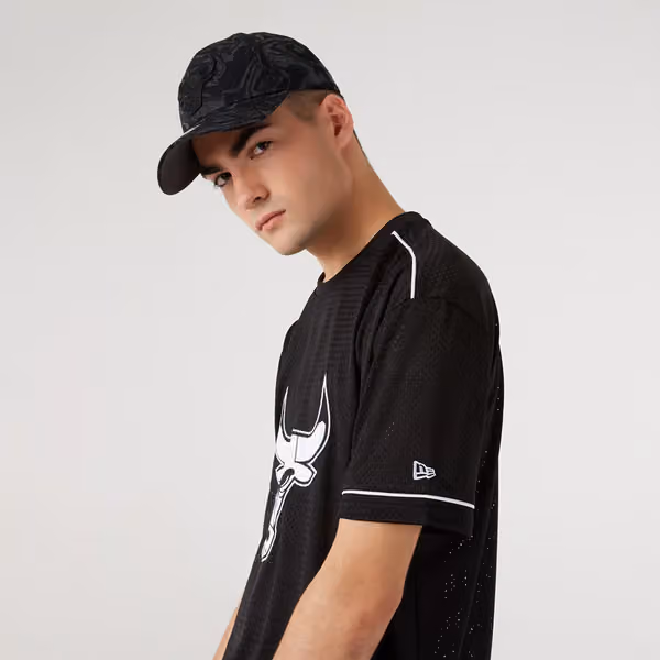 Chicago Bulls Oversized New Era Mesh NBA Fan Jersey Black view 3