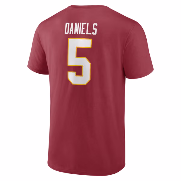 Jayden Daniels #5 Washington Commanders Player NFL T-Shirt Red view 3
