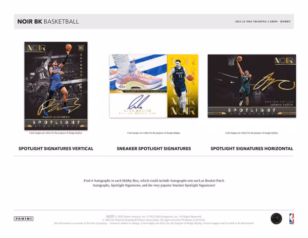 2022/23 Panini Noir Basketball Hobby Box NBA view 2
