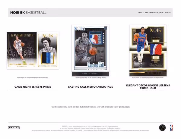 2022/23 Panini Noir Basketball Hobby Box NBA view 4
