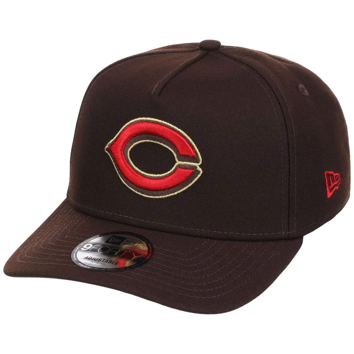 Cincinnati Reds MLB Burnt Wood FASHION CORE New Era 9FORTY A-Frame detail view