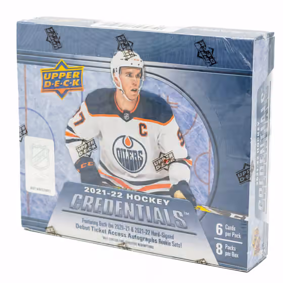 2021/22 Upper Deck Credentials NHL Hockey Hobby Box view 1