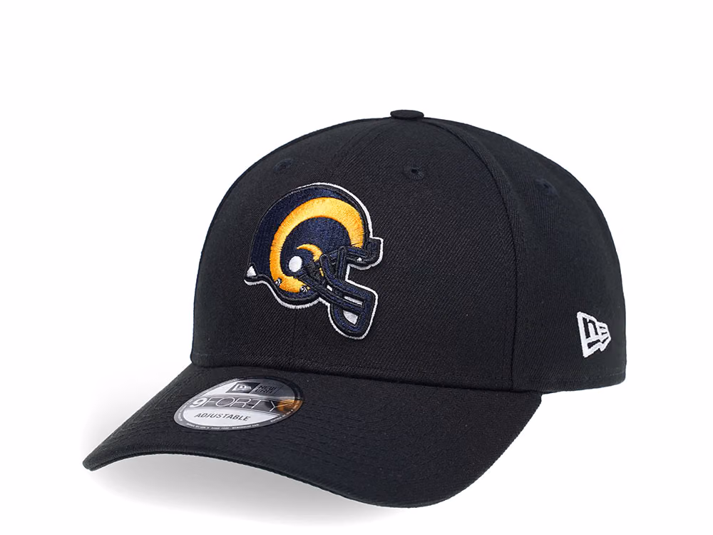 New Era Los Angeles Rams Curved Black Edition 9Forty Strapback Hat front