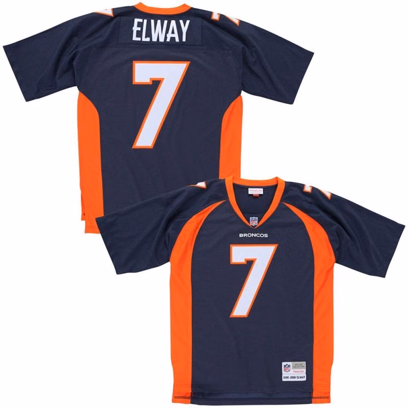 John Elway #7 Denver Broncos Legacy Throwback NFL Jersey Navy view 1