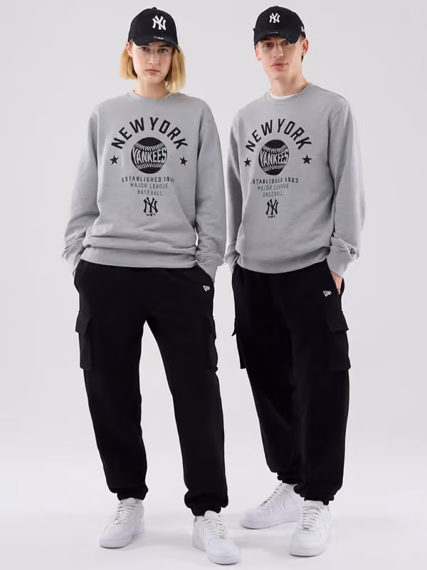 New York Yankees Baseball Crewneck MLB Sweatshirt Gray view 1